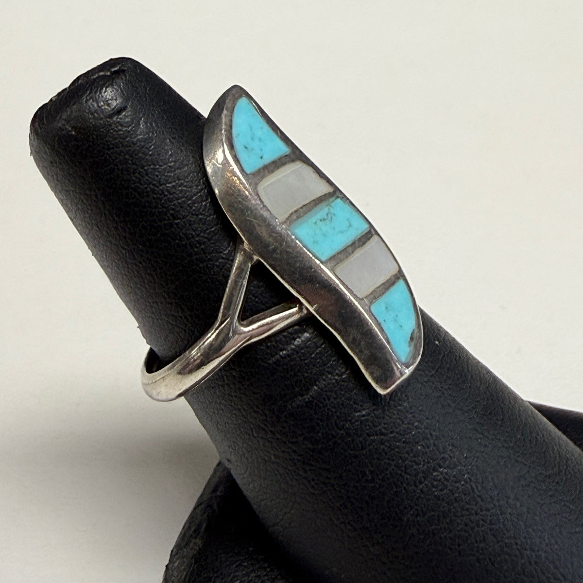 Silver Turquoise and Mother of Pearl Ring