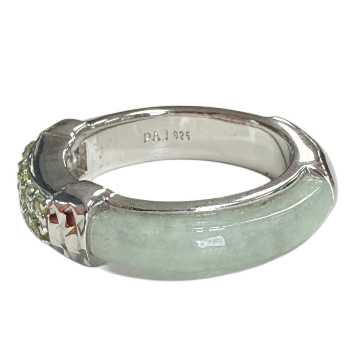 Silver Jade & Peridot Ring