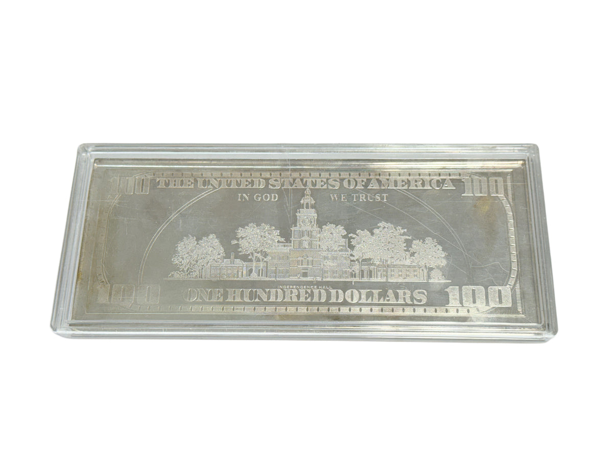 Washington Mint 4 oz Silver Franklin $100 Bill (No Box)
