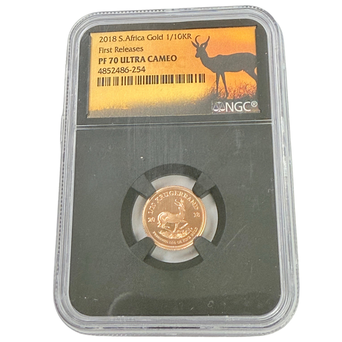 2018 South African 1/10 oz Gold Krugerrand NGC PF70 Ultra Cameo