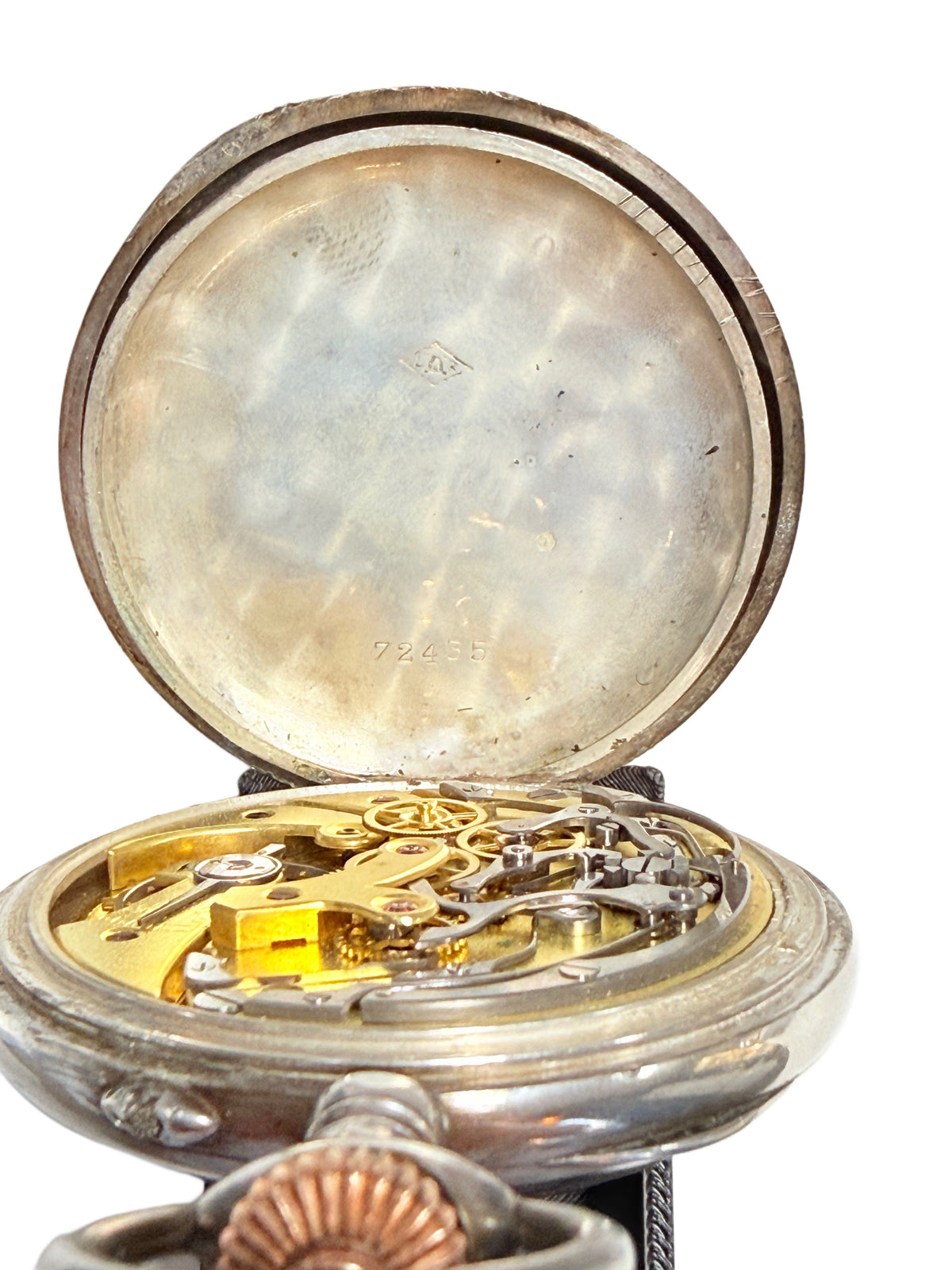 Vintage Depose Argent Fin Chronometre Open Faced Pocket Watch