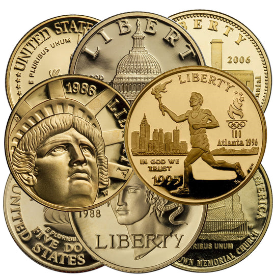 Modern $5 Gold Commemorative BU / Proofs (Random) (In Cap)