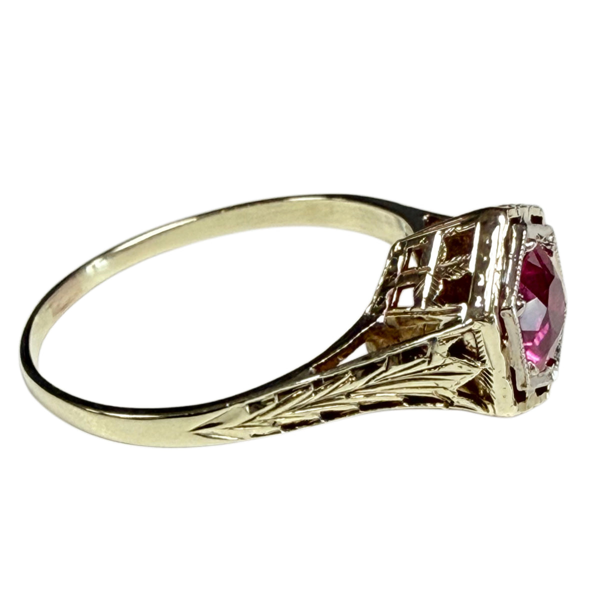 14k Yellow Gold Ruby Ring
