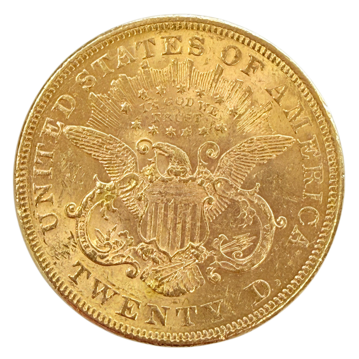 1873 Open 3 $20 Liberty Gold Double Eagle (AU)