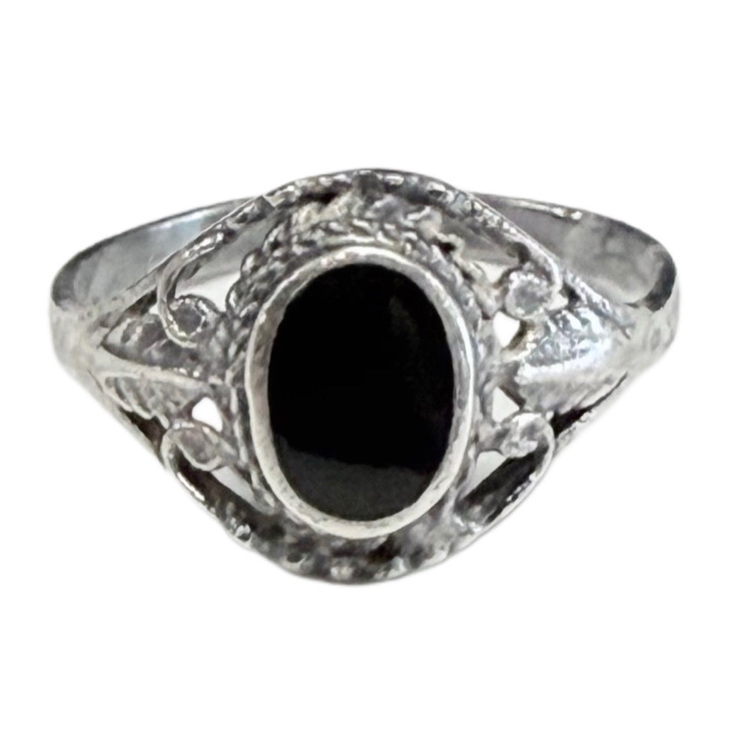 Silver & Black Onyx Ring