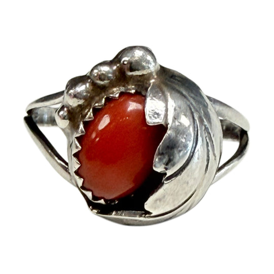 Native American Silver & Coral Ring
