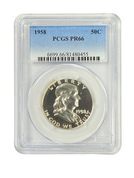1958 Franklin Half Dollar PCGS PR66