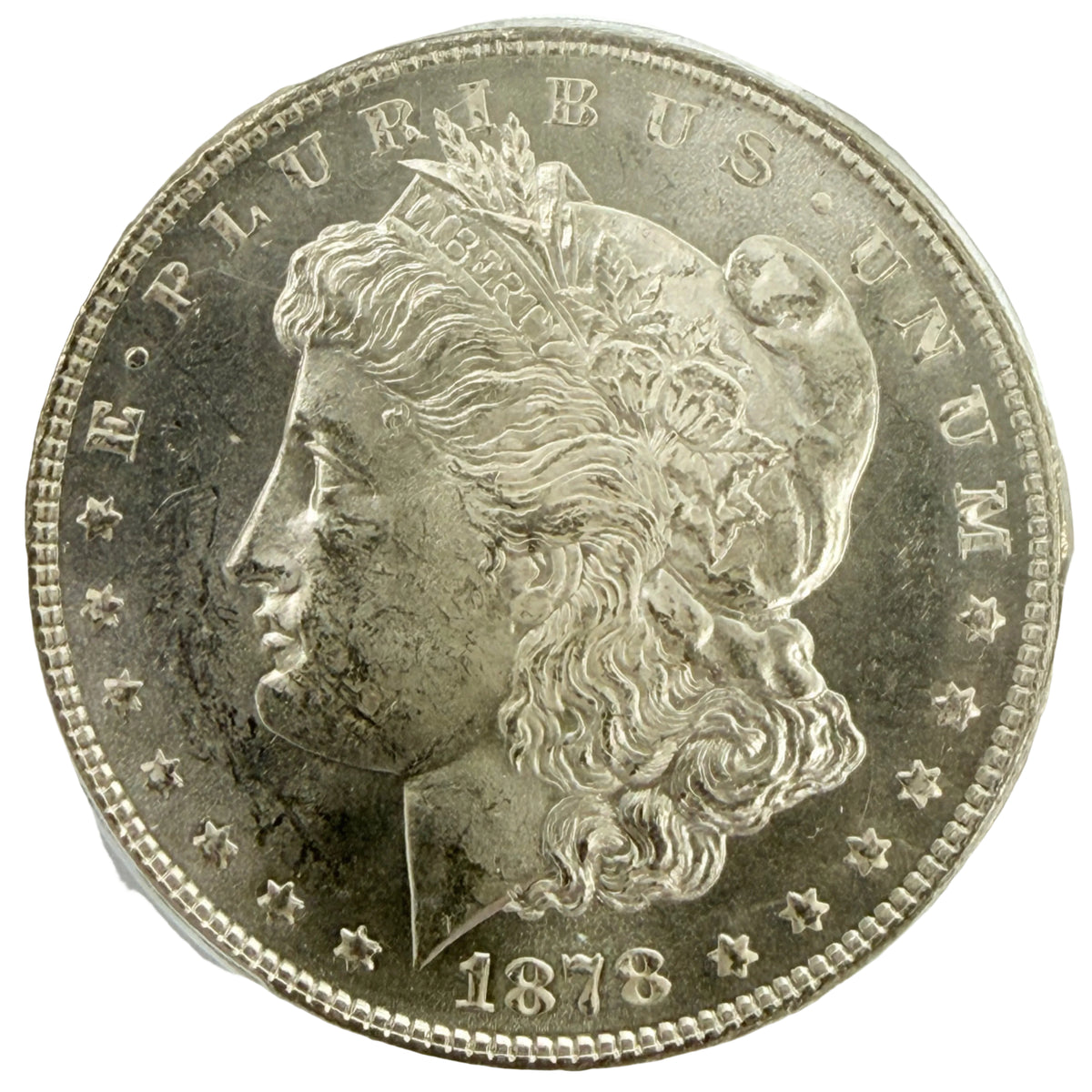 1878 7/8 Tail Feather Strong Morgan Silver Dollar PCGS MS63