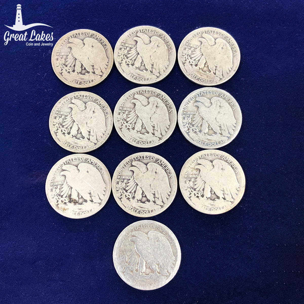 90% Silver Walking Liberty Half Dollars (FV $5) SLICKS