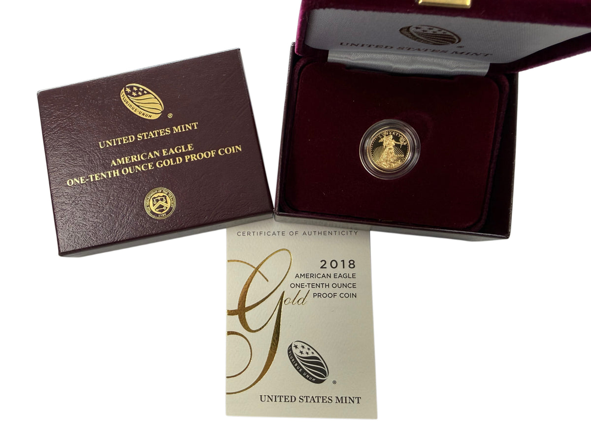 2018-W 1/10 oz Proof American Gold Eagle (With Box & CoA)