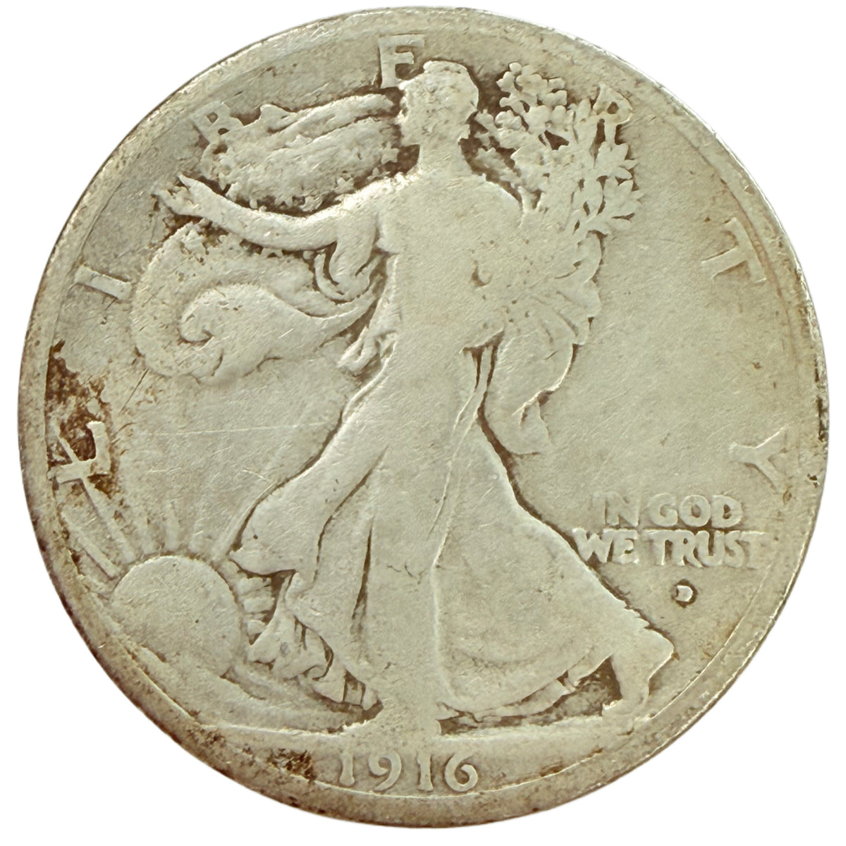 1916-D Walking Liberty Half Dollar (G Details)