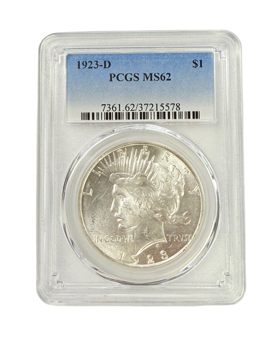 1923-D Peace Silver Dollar PCGS MS62
