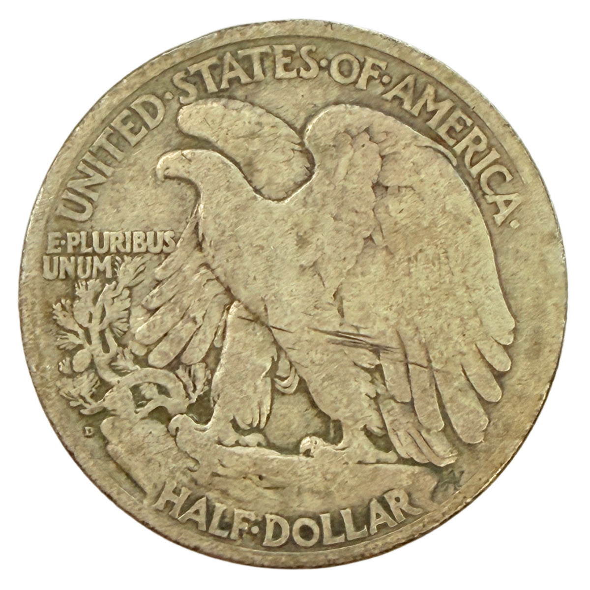 1921-D Walking Liberty Half Dollar (F Details)