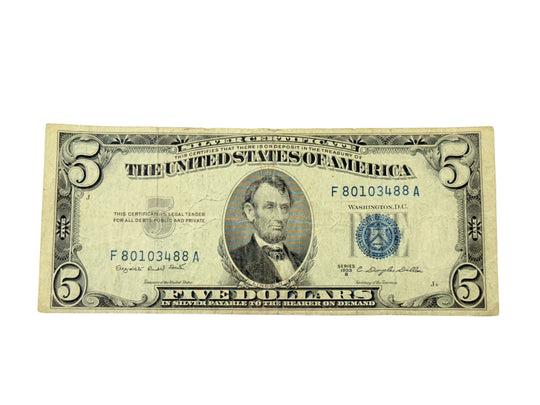 1953-B $5 Silver Certificate (F)