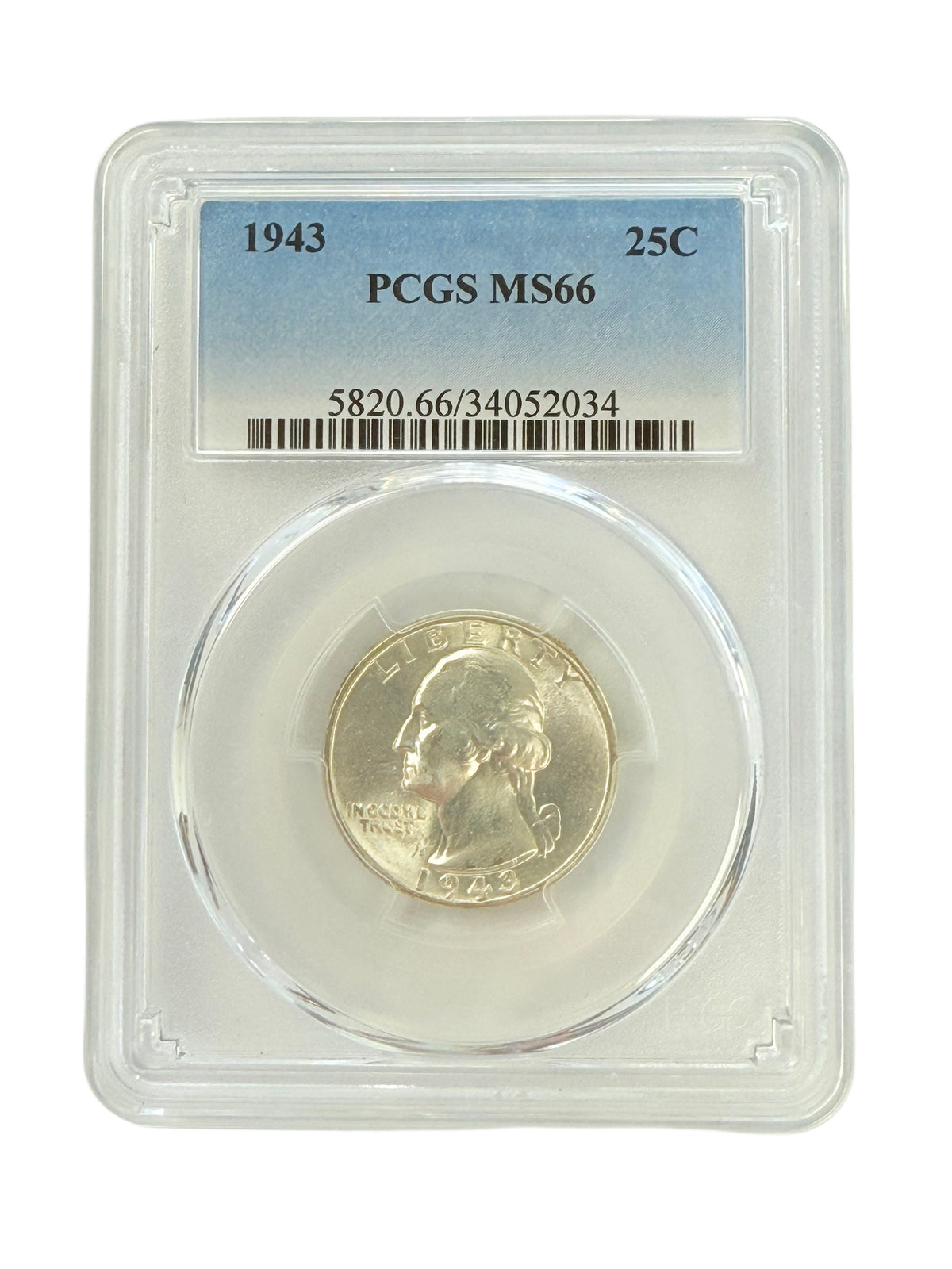 1943 Washington Quarter PCGS MS66