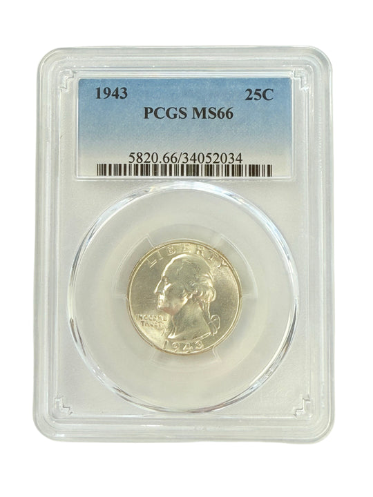 1943 Washington Quarter PCGS MS66