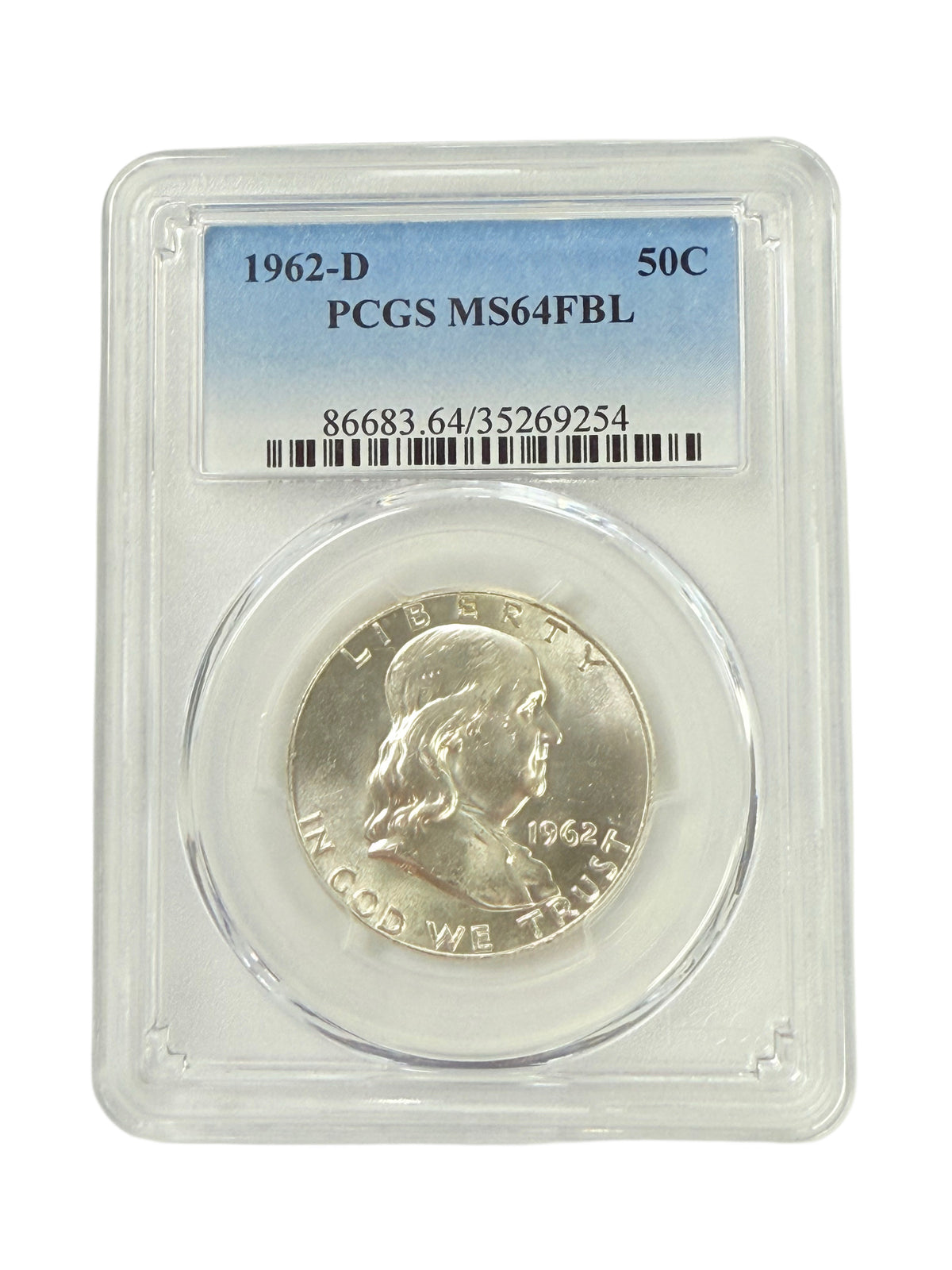 1962-D Franklin Half Dollar PCGS MS64 FBL