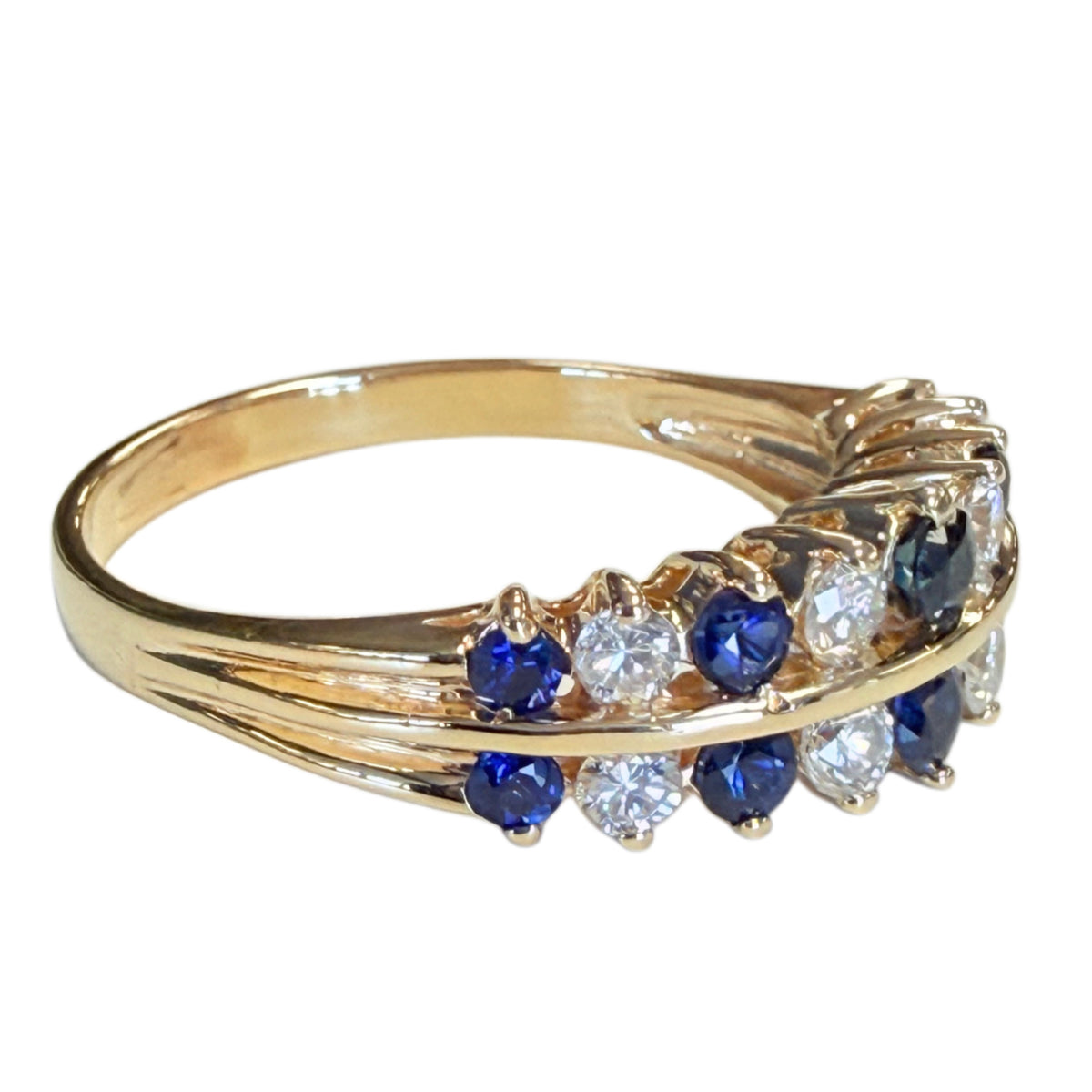 10k Yellow Gold Sapphire & Diamond Ring