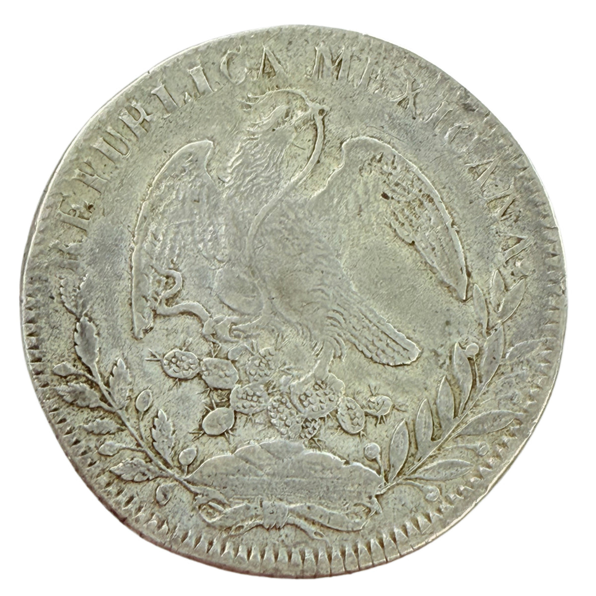 1833/2 Zs OM Zacatecas Mexico 8 Reales
