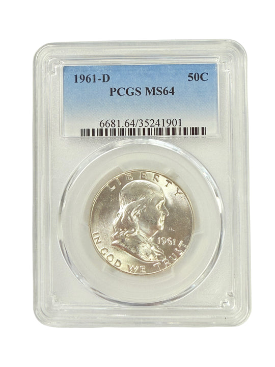 1961-D Franklin Half Dollar PCGS MS64