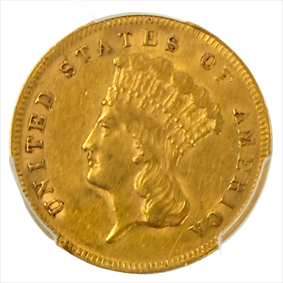 1878 $3 Indian Princess Gold PCGS AU55