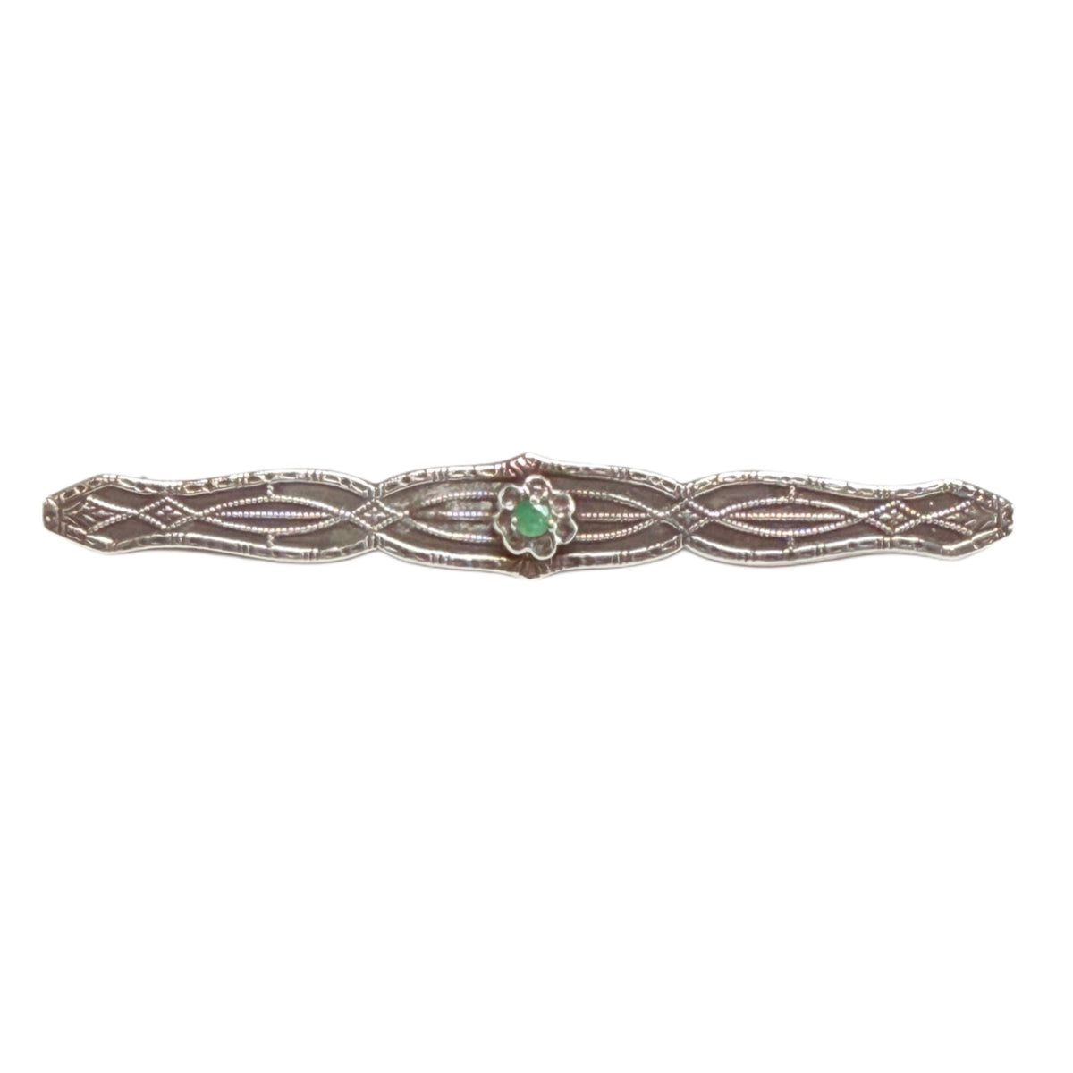 Silver & Emerald Pin