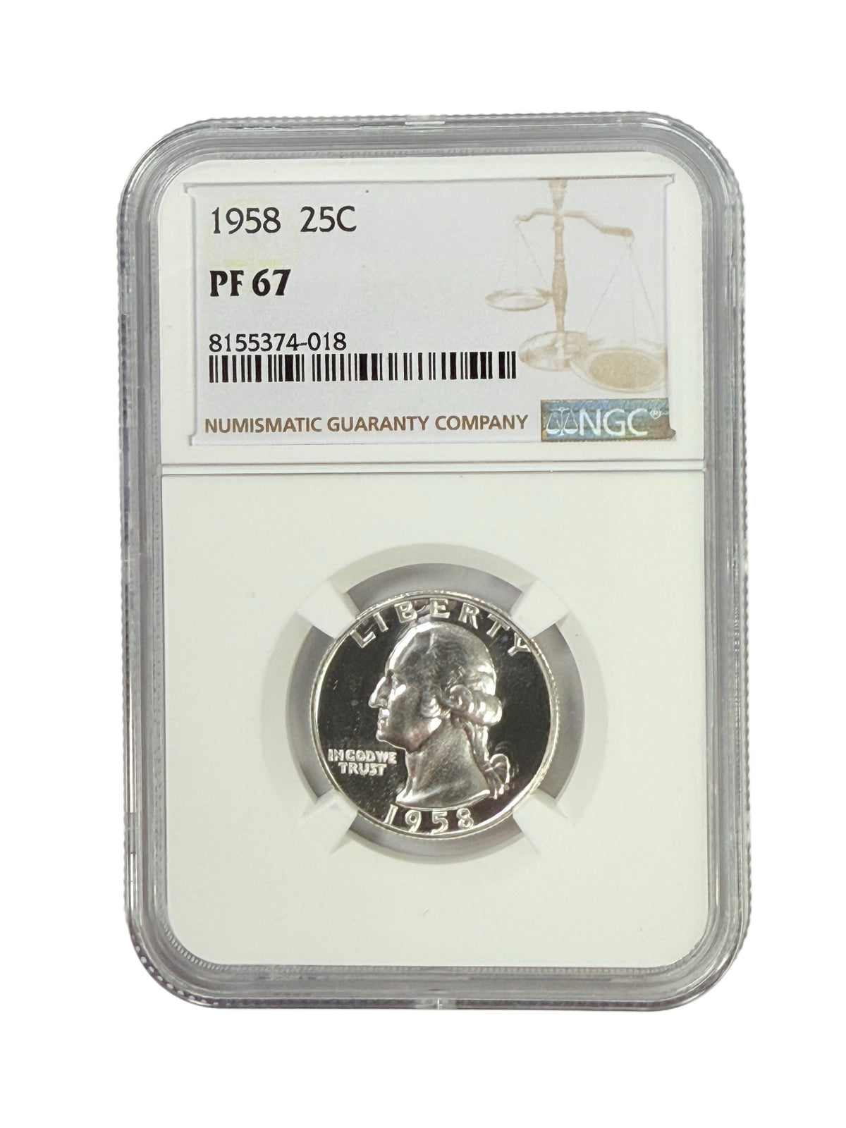 1958 Washington Quarter NGC PF67