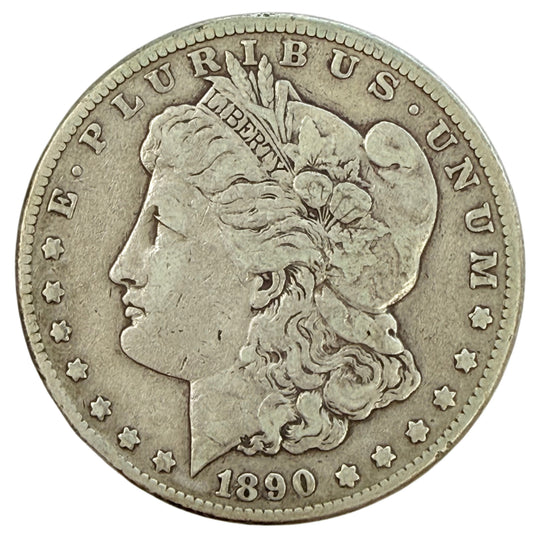 1890-CC Morgan Silver Dollar (F)
