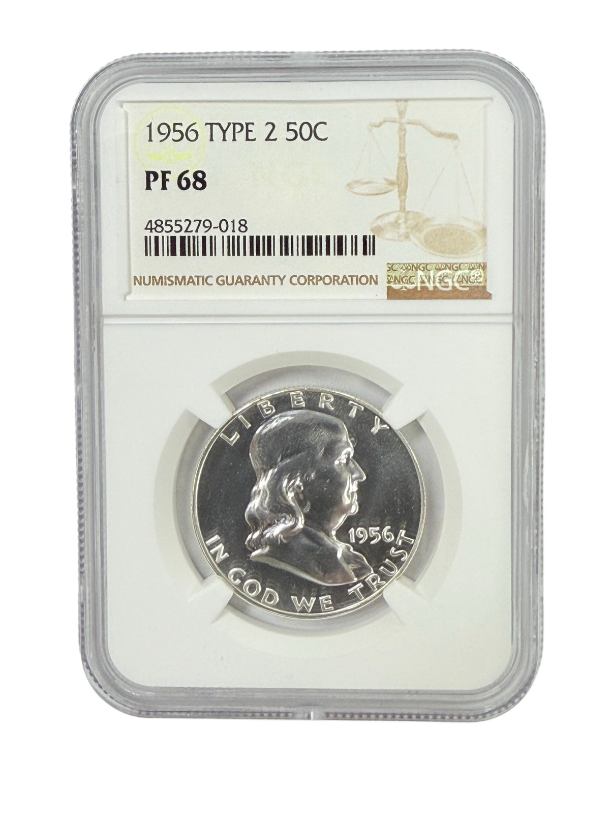 1956 Type 2 Franklin Half Dollar NGC PF68