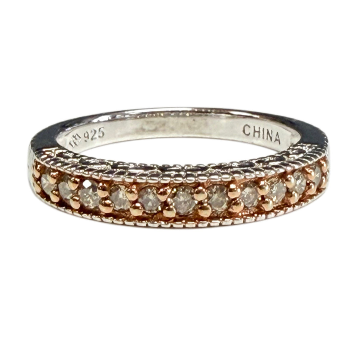 Silver & Champagne Diamond Ring