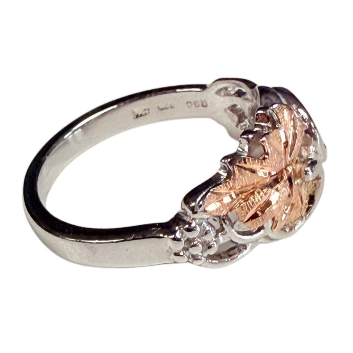 Silver & 12k Gold Leaf Ring