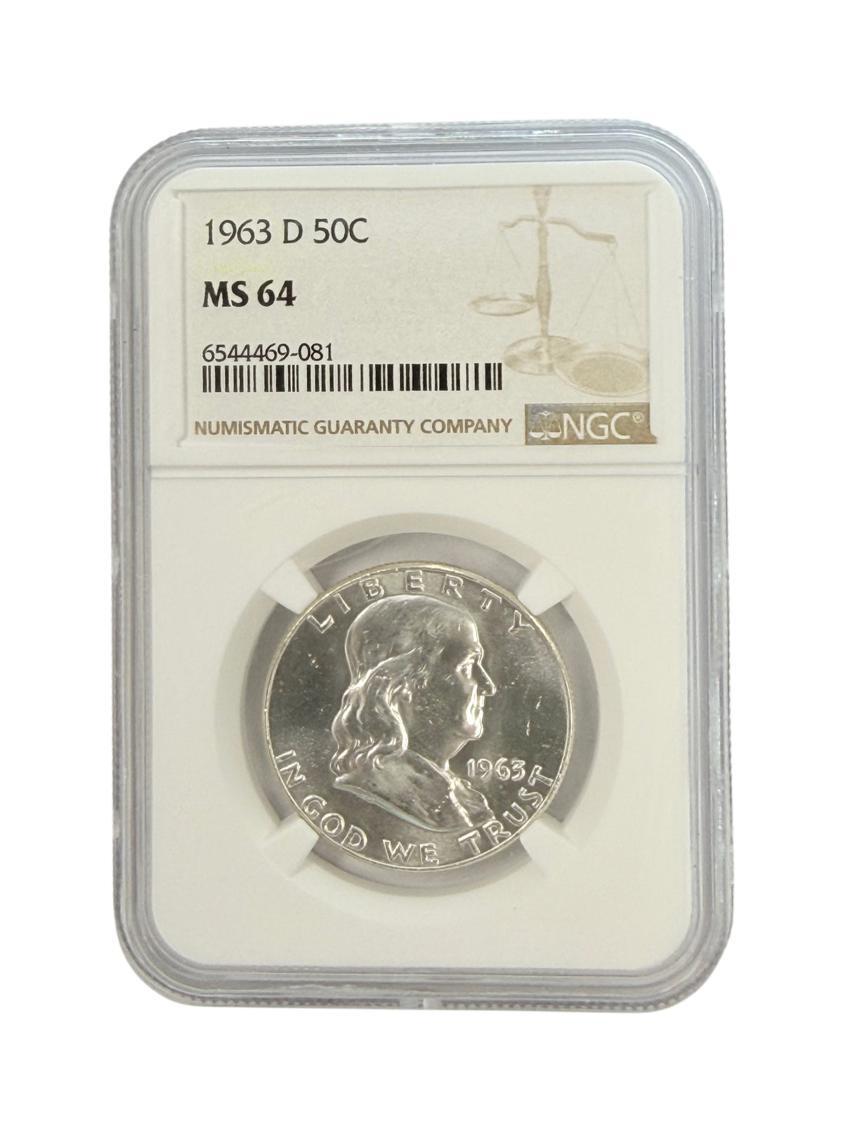 1963-D Franklin Half Dollar NGC MS64