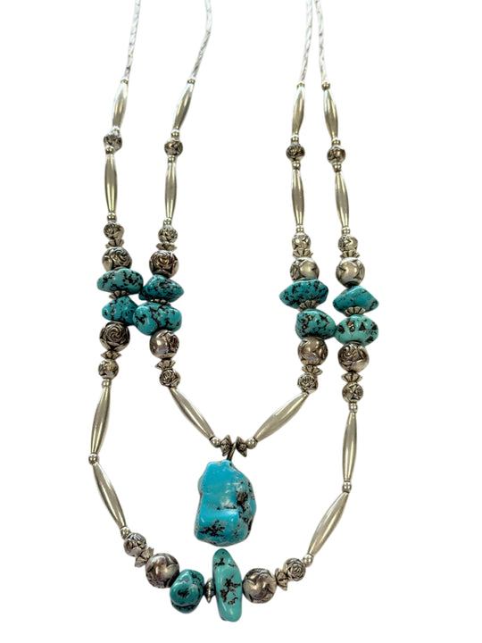 Silver & Turquoise Statement Necklace