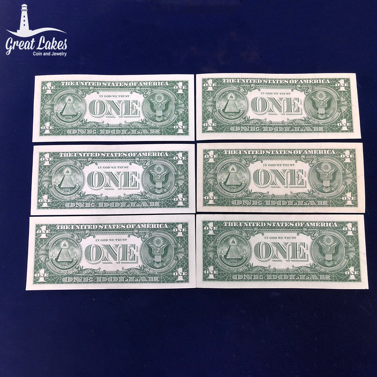 Lot of 6 $1 Silver Certificates (CU) (Random Year)