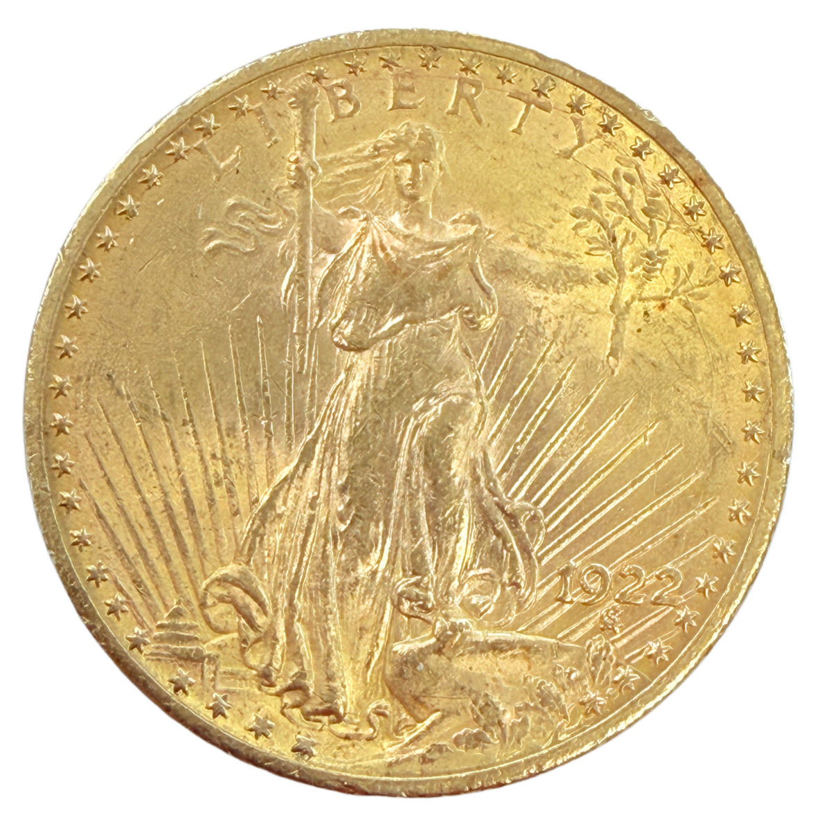 1922 $20 Saint Gaudens Gold Double Eagle (AU)