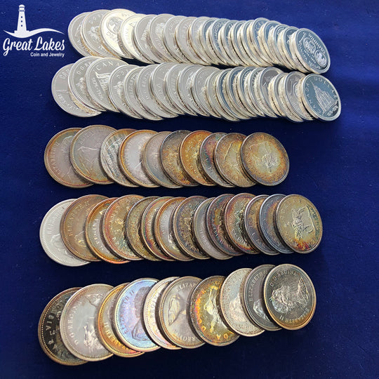 Lot of 72 .500 Fine Canadian Dollars