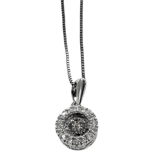 Silver & Floating Diamond Necklace