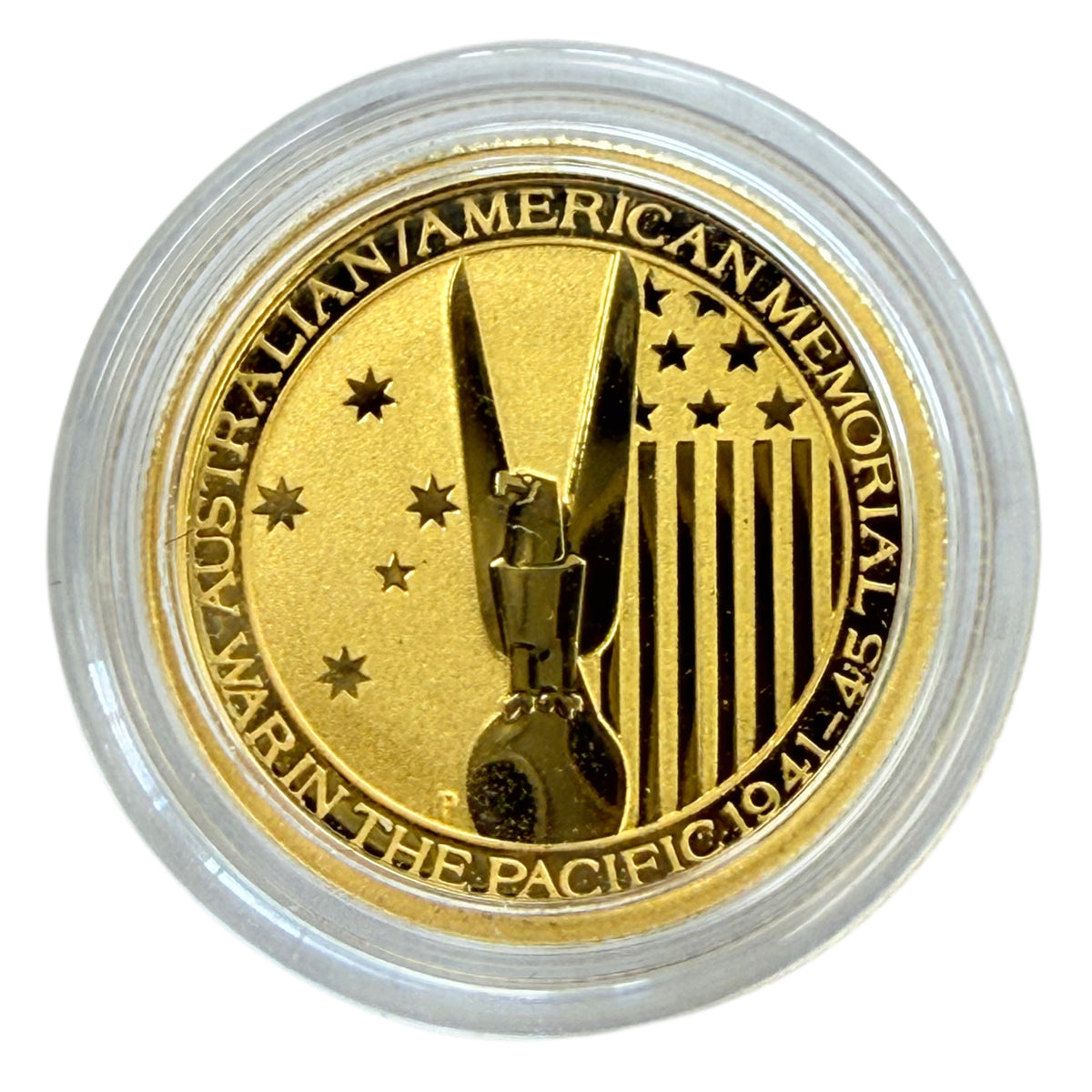 2013 Australian 1/10 oz War in the Pacific Gold Coin (In Cap)