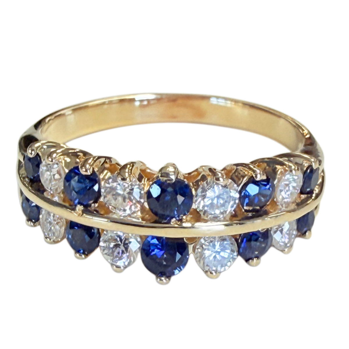 10k Yellow Gold Sapphire & Diamond Ring