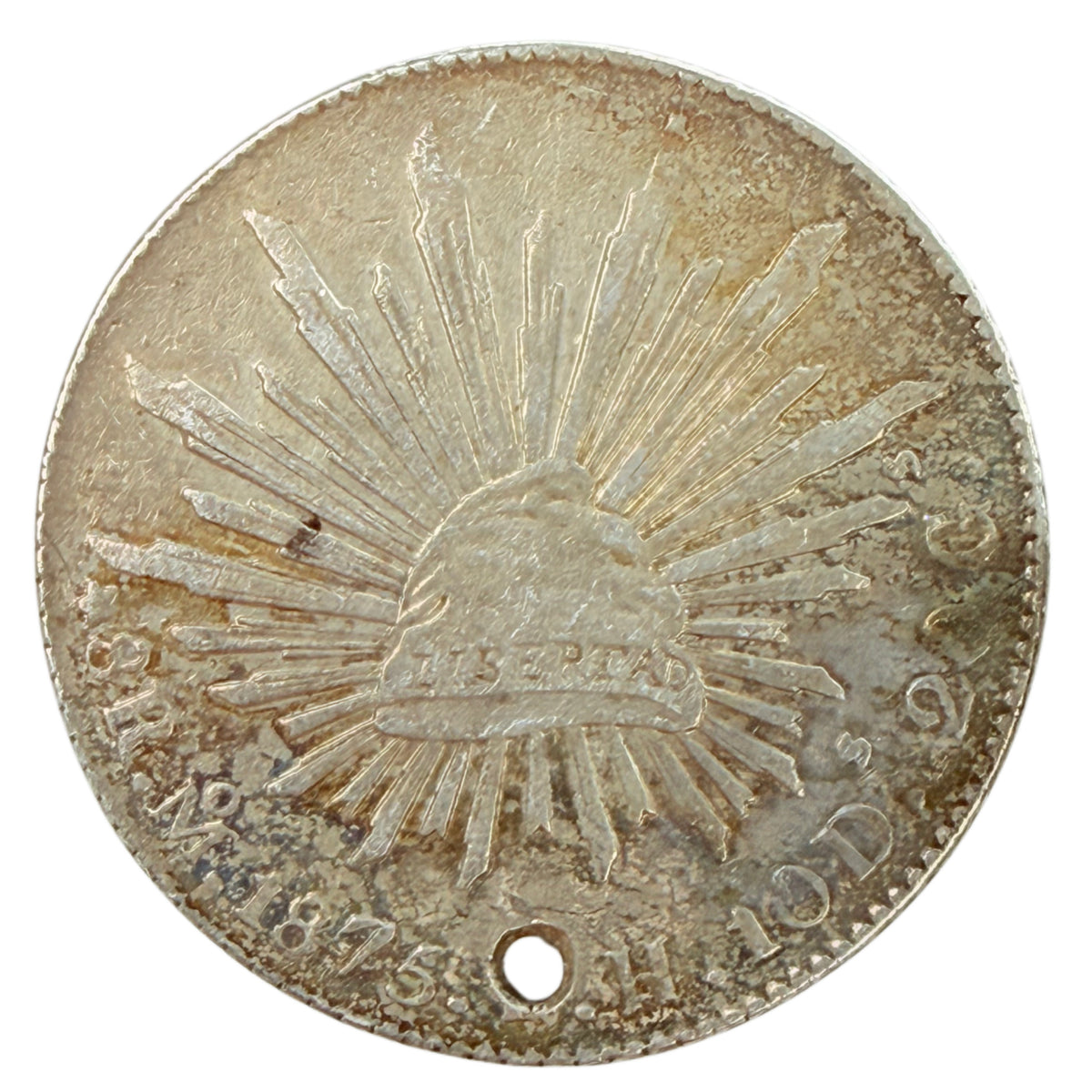 1875 Mo BH Mexico City Mexico 8 Reales (XF Details) (Hole)