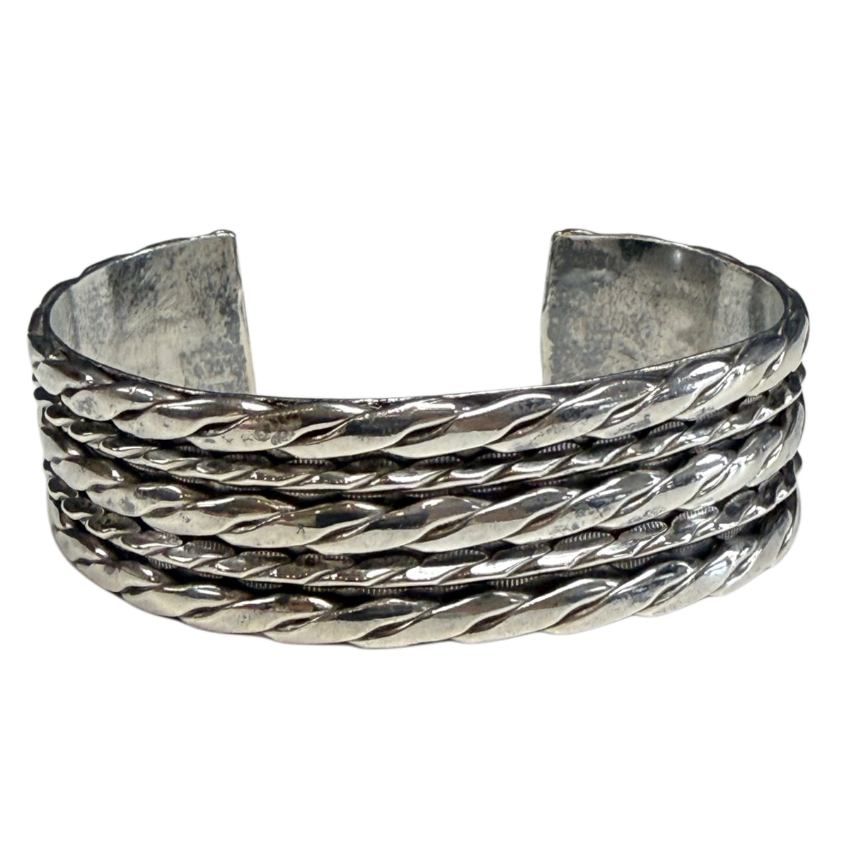 Twisted Silver Bangle