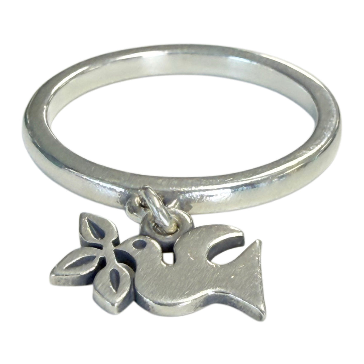 James Avery Sterling Silver La Paloma Dove Charm Dangle Ring