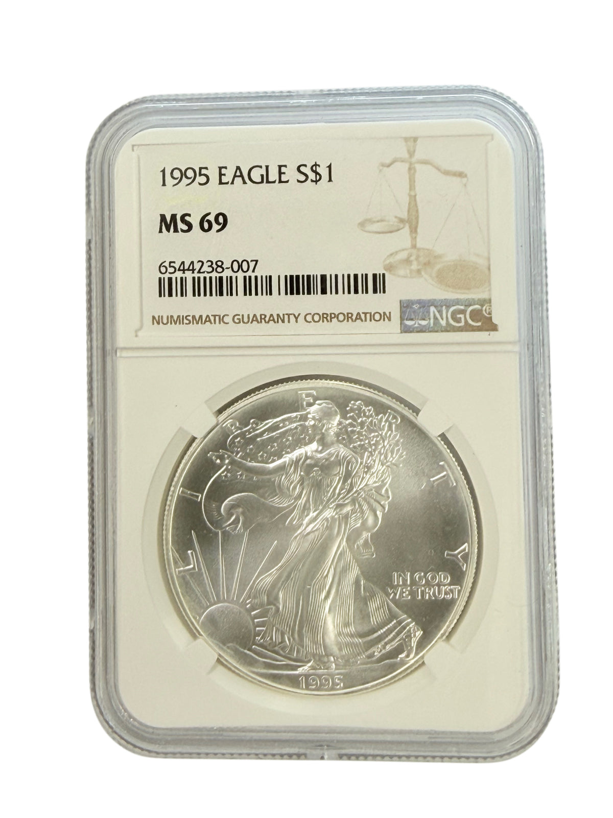 1995 1 oz American Silver Eagle NGC MS69