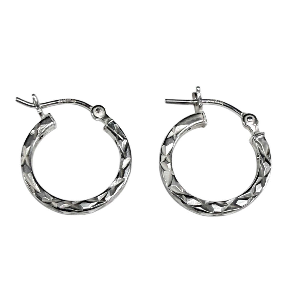 Ornate Silver Hoop Earrings