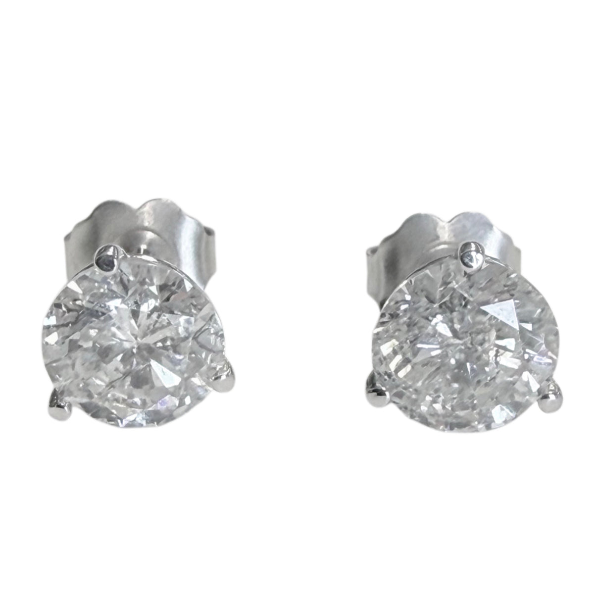 2.38 Carats 14k White Gold Diamond Studs