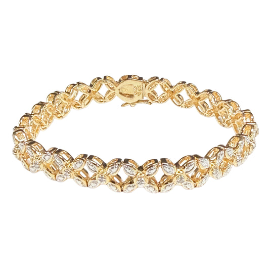 Gold Plated Silver Diamond Bracelet