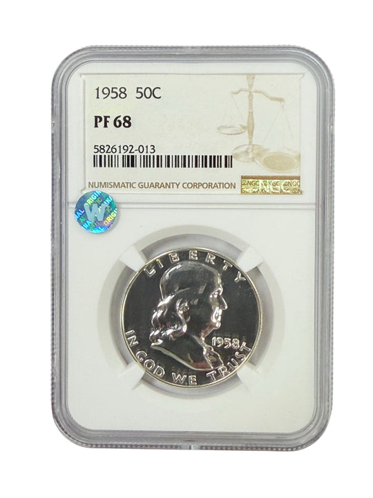 1958 Franklin Half Dollar NGC PF68