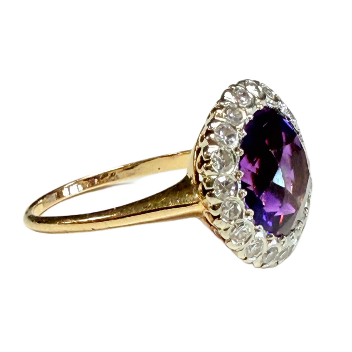 Vintage 14k Amethyst & Diamond Ring
