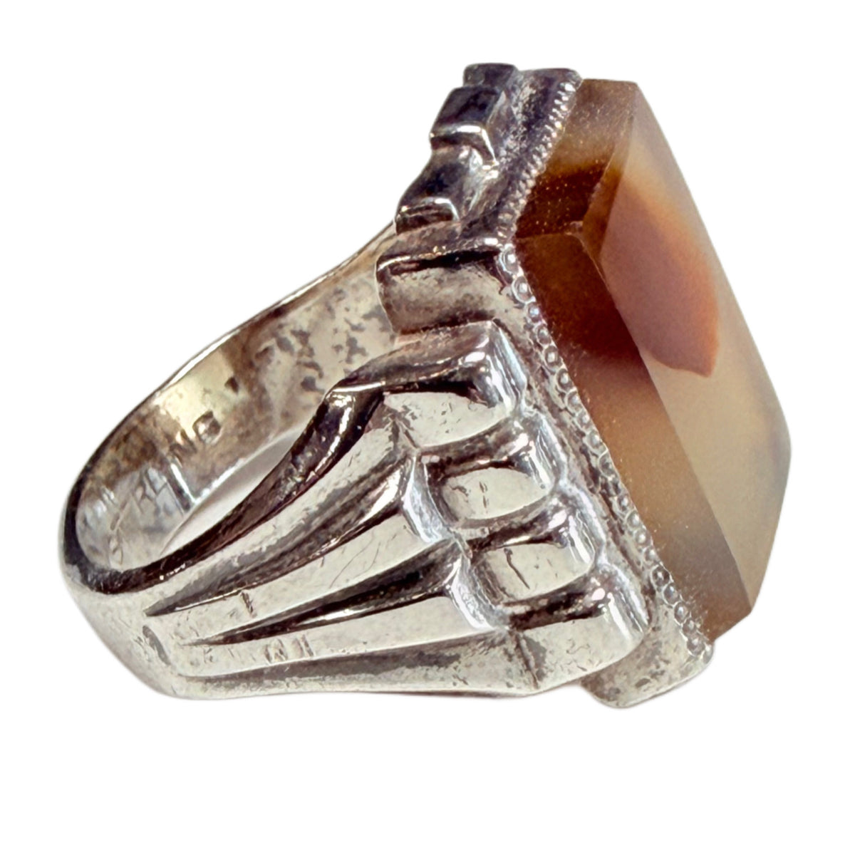 Silver & Agate Ring