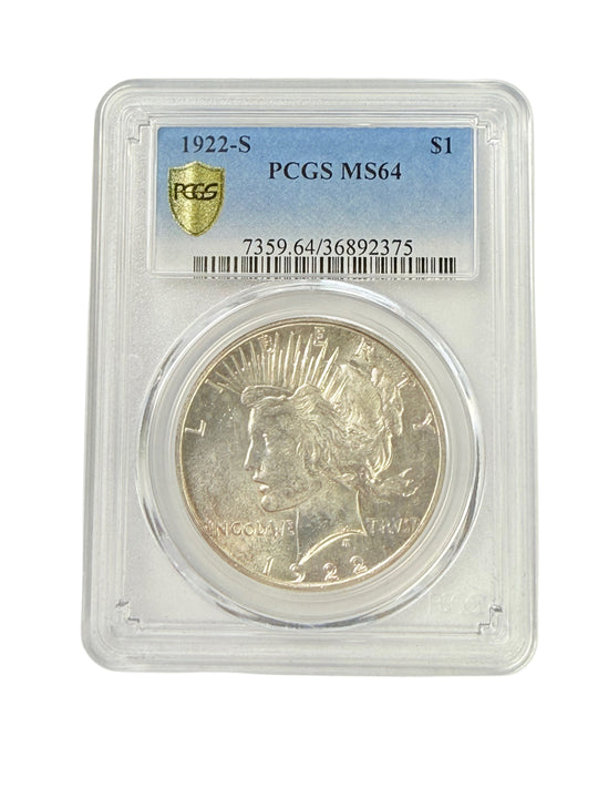 1922-S Peace Silver Dollar PCGS MS64